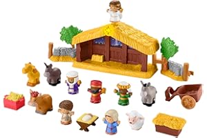 Fisher-Price Little People Toddler Toy Nativity Set with Music Lights & 18 Pieces for Christmas Pretend Play Kids Ages 1+ Years​