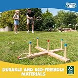Grasshopper Games Ring Toss Game – Wooden Outdoor Indoor Set with Storage Bag view 4