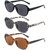 JOLISU 3 Pack Reading Sunglasses for Women, Sun Readers Glasses Spring Hinge Outdoor Sunglasses With UV400 Protection