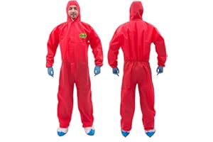 RAYGARD SMS Disposable Coverall, Hazmat Suits Coveralls with Hood and Elastic Wrists for Spray Paint Mechanic Work