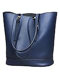 Tote Shoulder Handbag, Genuine Leather Bucket