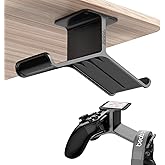 Yocice Controller Holder,Headphone Stand Headset and Controller Stand Under Desk Controller Holder with Strong Double Sided Tape Universal Design for Xbox ONE, PS5, PS4, PC