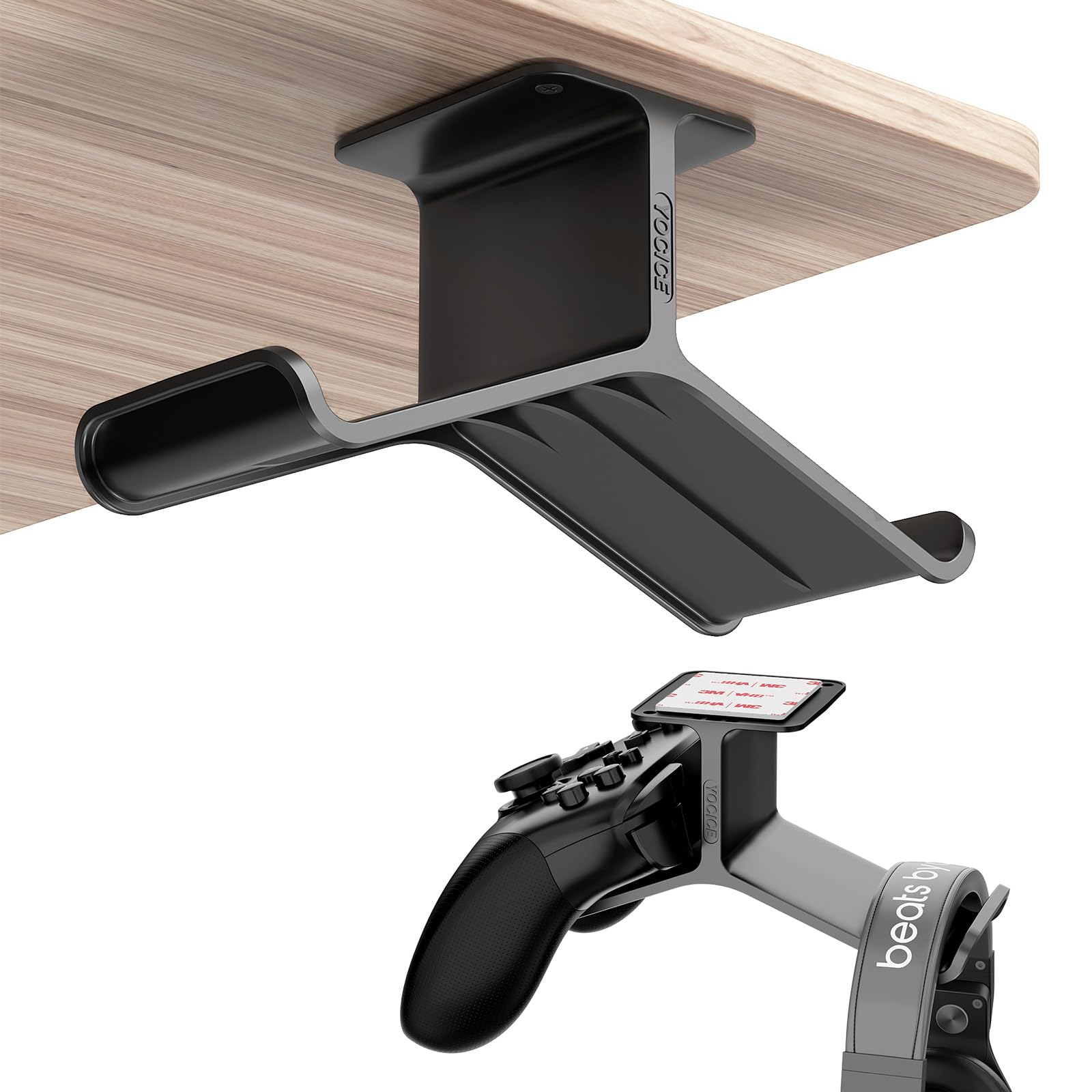 Photo 1 of Yocice Controller Holder?Headphone Stand?Controller Stand?Headset and Controller Stand? Under Desk Controller Holder with Strong Double Sided Tape?Universal Design for Xbox ONE, PS5, PS4, PC