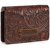 Montana West × Wrangler Leather Credit Card Holder for Men Women Porta Tarjetas De CréDito Card Case Wallet Western Mini Wallet Men'S Card & Id Cases, Brown