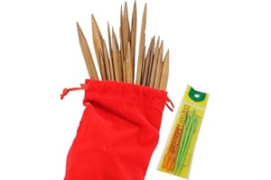 KnitPal 24 Inch (60cm) Bamboo Circular Knitting Needles Set with 16 Pairs, Storage Pouch, (Free Patterns), 16 Sizes US 0-17 (2-12mm)
