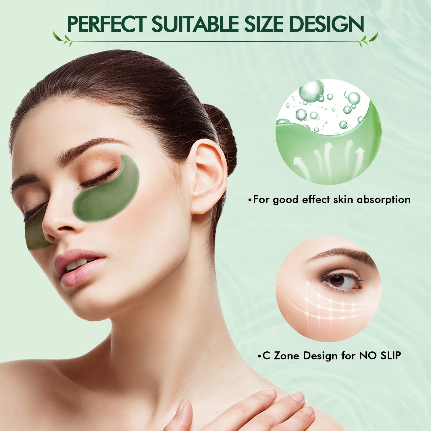 CACORRY Under Eye Patches - Under Eye Mask for Dark Circles Puffiness Bags Treatment 30 Pairs Green Tea Collagen Under Eye Gel Pads Anti Aging Wrinkles Natural Cooling Eye Pads for Puffy Eyes and dark circles : Beauty