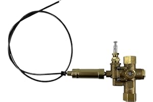 PRO-EDGE INDUSTRIAL PNEUMATICS AND CONTROLS 1/2" NPT Combination Pilot Valve, Unloader Valve, Check Valve plus Throttle Control Cable for 8HP - 13 HP Gas air Compressors and Below (140-175 PSI, 36" Throttle Control Cable & Unloader Valve)