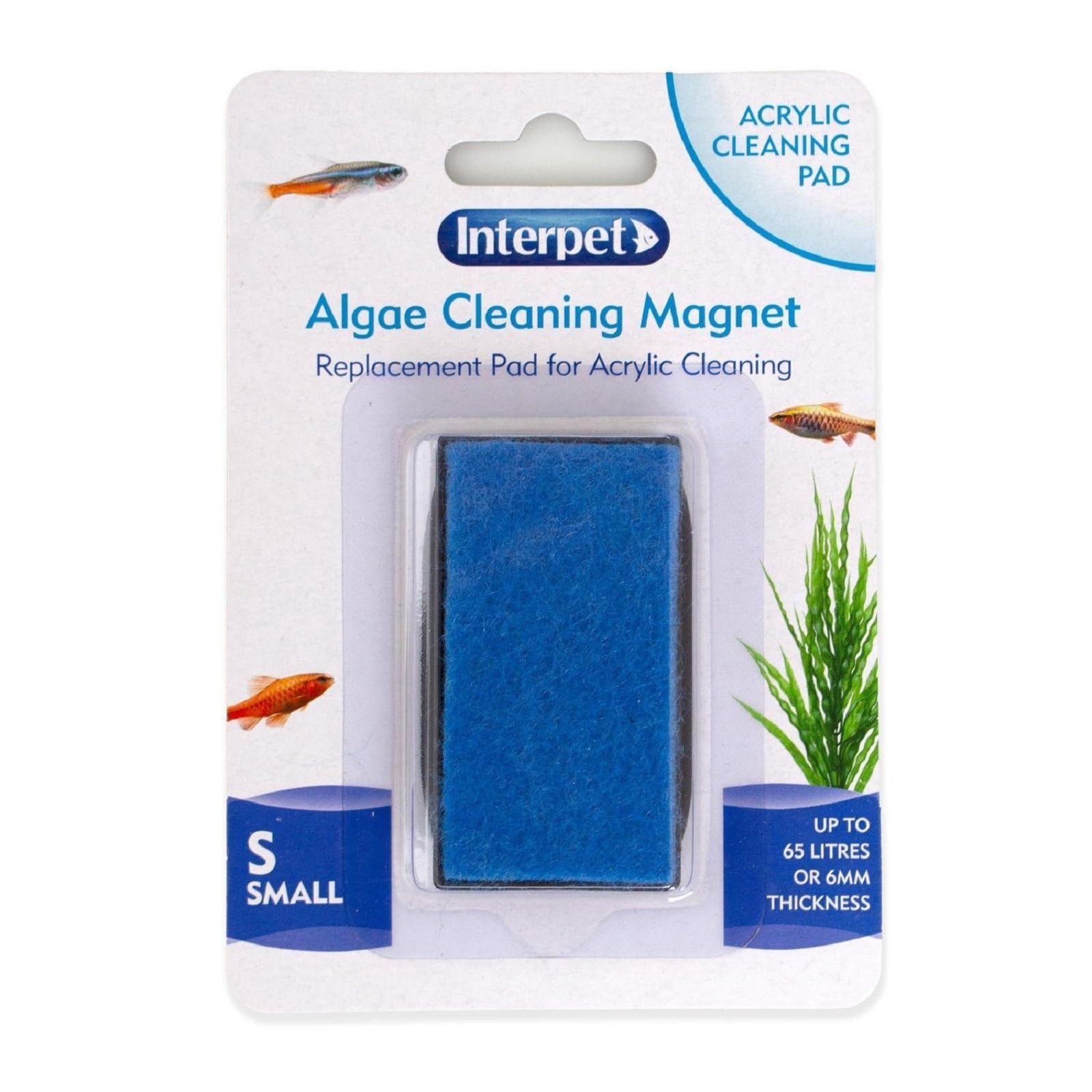 Interpet Aquarium Fish Tank Algae Cleaning Magnet, Designed For Easy Maintenance, Keeps Hands Dry and Fish Undisturbed, for Glass & Acrylic Aquariums, Size Small