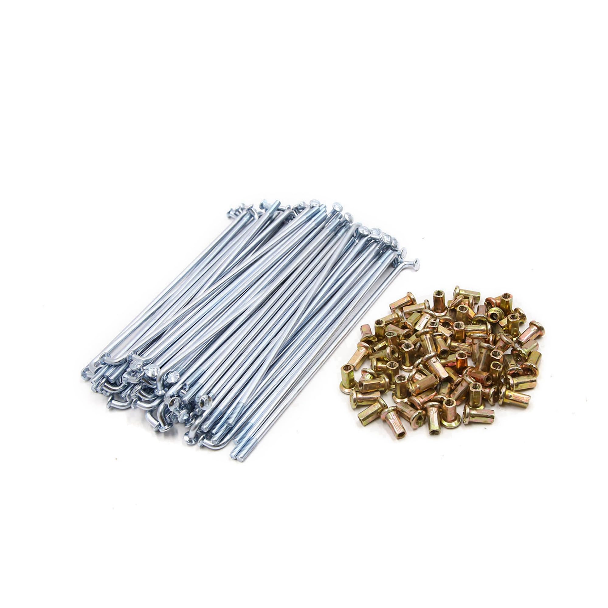 A ABSOPRO 72pcs 4mm Thread Dia 160mm Length Motorcycle Wheel Spokes w Nipples Item Replacement