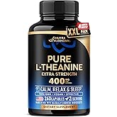 L Theanine 400 mg | L-Theanine Stress Relief | Extra Strength Supplement | Made in USA | Relaxation, Sleep & Calm Support | For Men & Women | Plant Based, Non-GMO & Gluten-Free | 240 Vegan Capsules