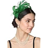 BABEYOND Fascinators Hats for Women - Tea Party Hat Kentucky Elegant Tulle Feather Ribbon Bridal Wedding Derby Headband