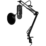 Blue Microphones Blackout Yeti USB Microphone with Knox Studio Arm and Pop Filter