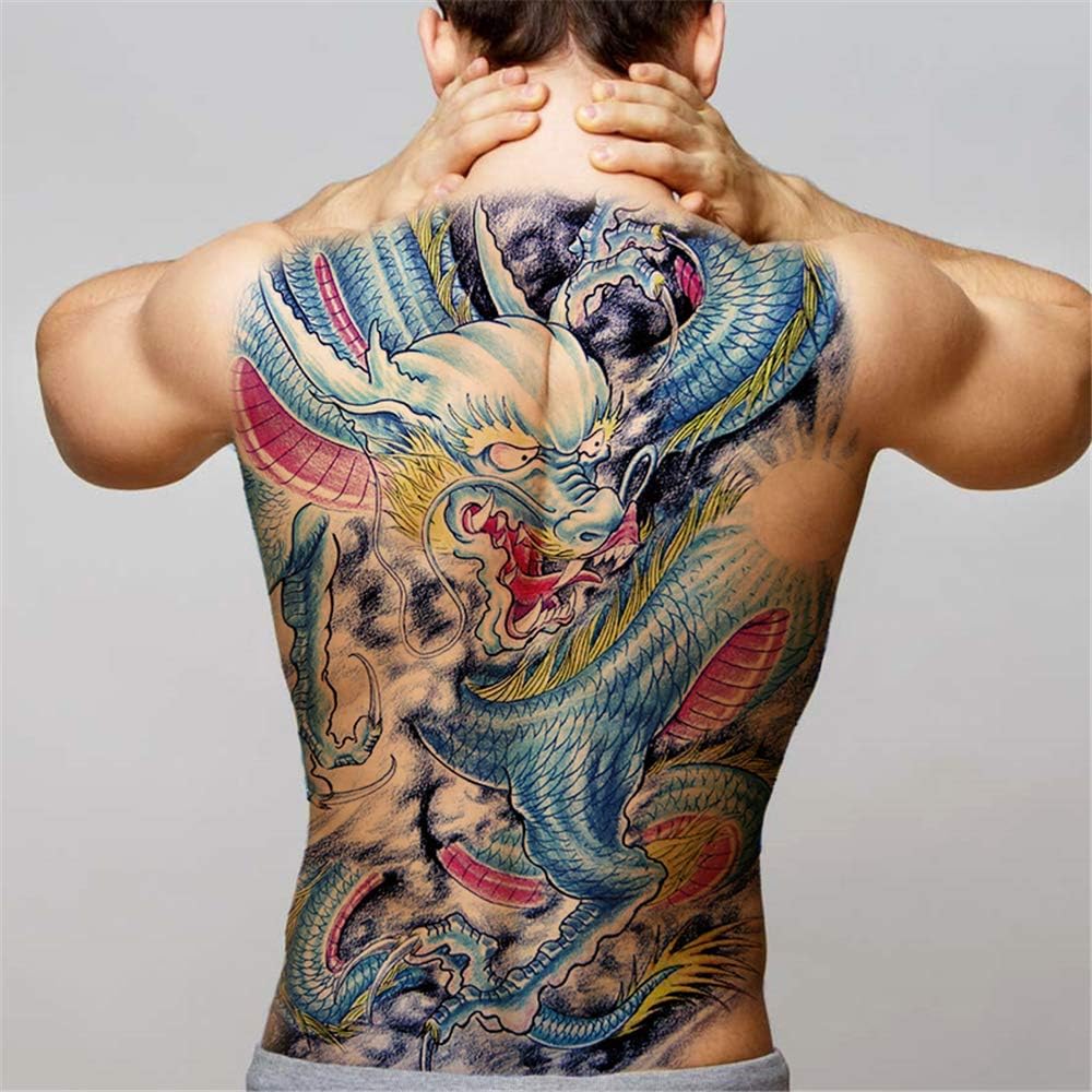 Tzxdbh 2st Men Temporary Tattoos Grosser Wassertransfer Voll Zuruck