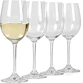 Martha Stewart Vivica 4-Pack White Wine Glass Set, 14 oz – Elegant Stemmed Wine Glasses for Entertaining, Durable Clear Glassware for Dining, Parties, or Everyday Use