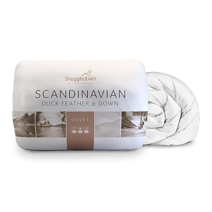 title=Snuggledown scandinavo piuma d' anatra e Piumino Matrimoniale, Cotone, White,