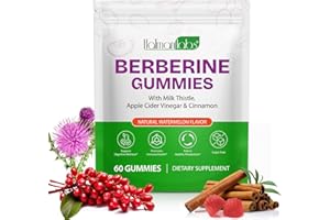 HBIKCLYC Berberine Gummies Supplement, Sugar-Free Berberine Ceylon Cinnamon Supplement for Adults Supports Overall Health and Immune System, Promotion of Mens & Womens Health - 60 Gummies (1)