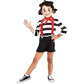 Classic Mime Toddler Costume - Shirt, Shorts, Suspenders, Hat, and Scarf
