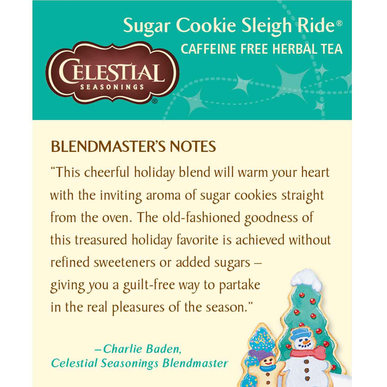 Celestial Seasonings Herbal Tea, Sugar Cookie Sleigh Ride, 20 Count