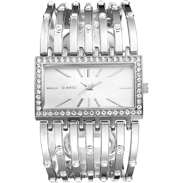 Montre Femme Rectangulaire JewelryWe - Cadran Minimaliste, Bracelet Acier Inoxydable Ajustable, Cadeau élégant Pour Toutes Occasions