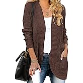 ZESICA Women's Fall Winter 2026 Long Sleeve Open Front Casual Lightweight Soft Knit Cardigan Sweater Outerwear