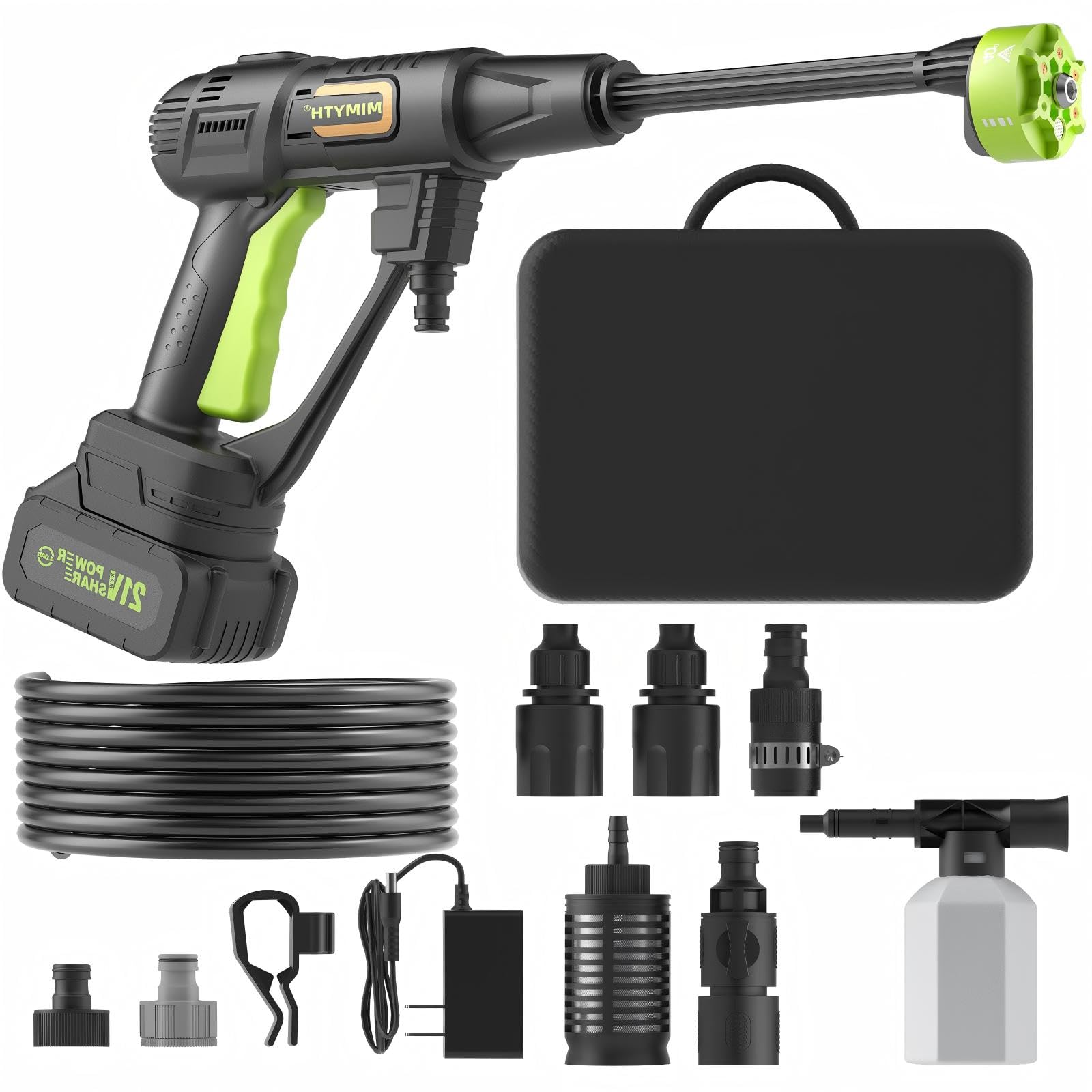 Photo 1 of Cordless Pressure Washer Battery Powered; 990PSI Cordless Power Washer with 6-in-1 Nozzle, 23FT High-Elastic Hose, 21V Battery&Charger; Portable Handheld Pressure Washer Cleaner for Home, Car, Garden