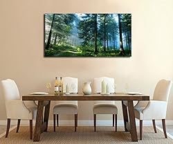 Green Forest Canvas Wall Art Living Room Wall Decor