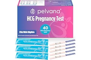 Pelvana HCG Pregnancy Test Strips 40 Count - Accurate Results in 5 Minutes, Easy to Use at Home, Value Pack Ideal for Women Trying to Conceive Naturally & Needing to Test Often - Bulk Pregnancy Tests