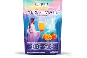 QBQHUA Yerba Mate Instant Tea Powder, Peach Mango Flavor, Sugar-Free, 30 Servings
