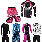 ROAR No Gi Full Set Ladies Sports Bra BJJ Leggings MMA Shorts & Grappling Rash Guard Female Fight Wear (Only For Ladies)