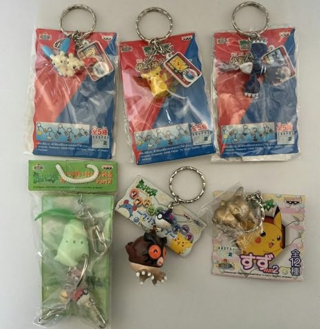 Amazon Co Jp ポケモン 必殺技フィギュアキーホルダー すず 鈴 チコリータ ホーホー カイオーガ ピカチュウ プラスル マイナン ホビー 通販