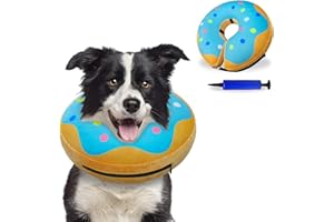 KIKNIN Inflatable Dog Cone Collar, Protective Recovery Collar Cone for Small Medium Large Dogs and Cats, Soft E-Collar Dog Do