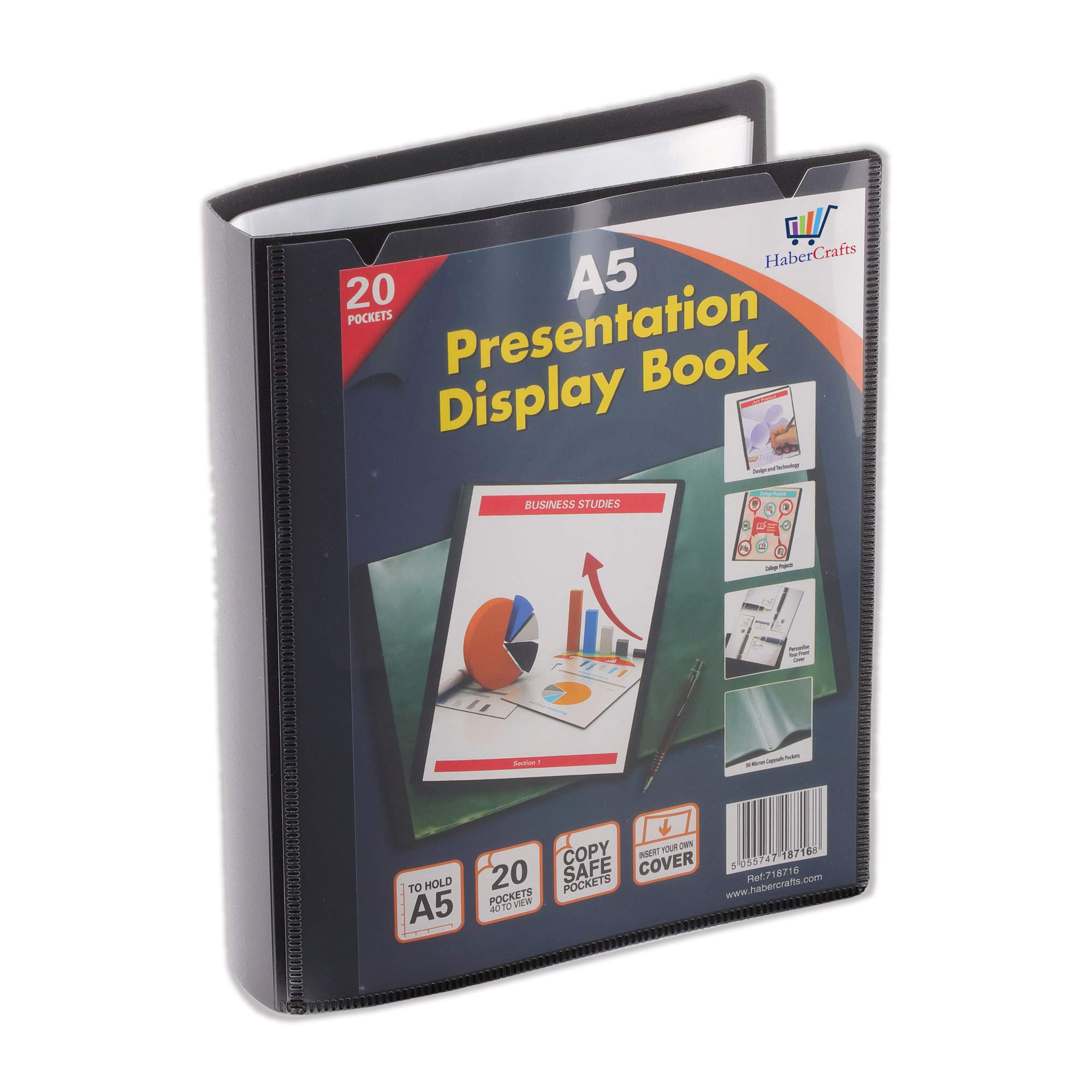 A5 Display Book Certificate Folder 20 Pocket Display Folders with Plastic Pockets Presentation Folder with Plastic Sleeves Polly Pocket Folder File (A5 Size - 20 Pockets - 40 Views - 3 Display Books)