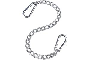 SFEEXUN Hanging Chair Chain with Carabiners, Heavy Duty 660LBS Capacity Stainless Steel Hanging Kits for Punching Bags Hammocks (Silver, 33)