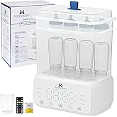 Mammy Bunny 3-in-1 Baby Bottle Sterilizer and Dryer – 6 Smart Modes with Fast Drying, Food Warmer & Storage – Fits 6–8 Bottles, Pacifiers & Pump Parts – BPA-Free