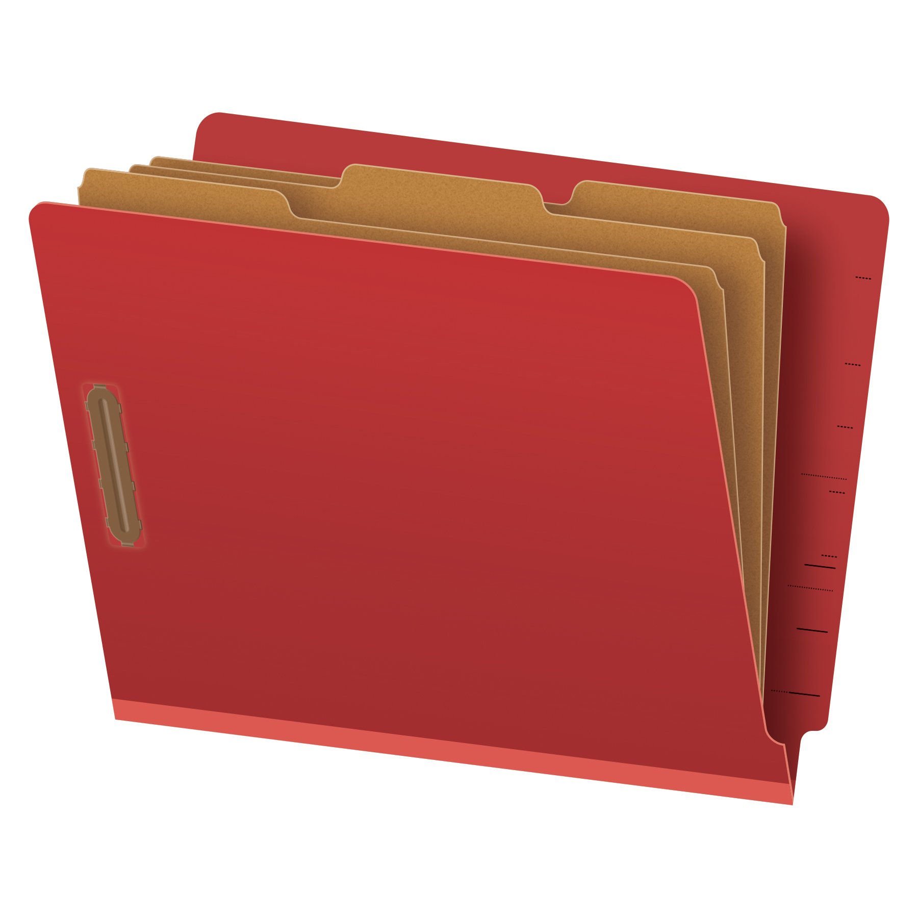 Pendaflex Pressboard End-Tab Classification Folders, Letter Size, 3 Dividers, 3.5" Expansion, Red, Straight Cut, 10/BX (23865GW)