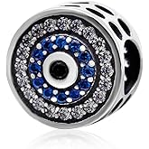 ABAOLA 925 Sterling Silver Blue Eye Charm Beads Fit for Charms Bracelets