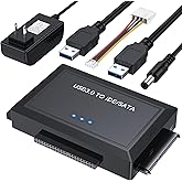 CLAVOOP Hard Drive Reader SATA IDE to USB Adapter, USB 3.0 External Hard Drive Ultra Recovery Converter Kit Data Retrieval De