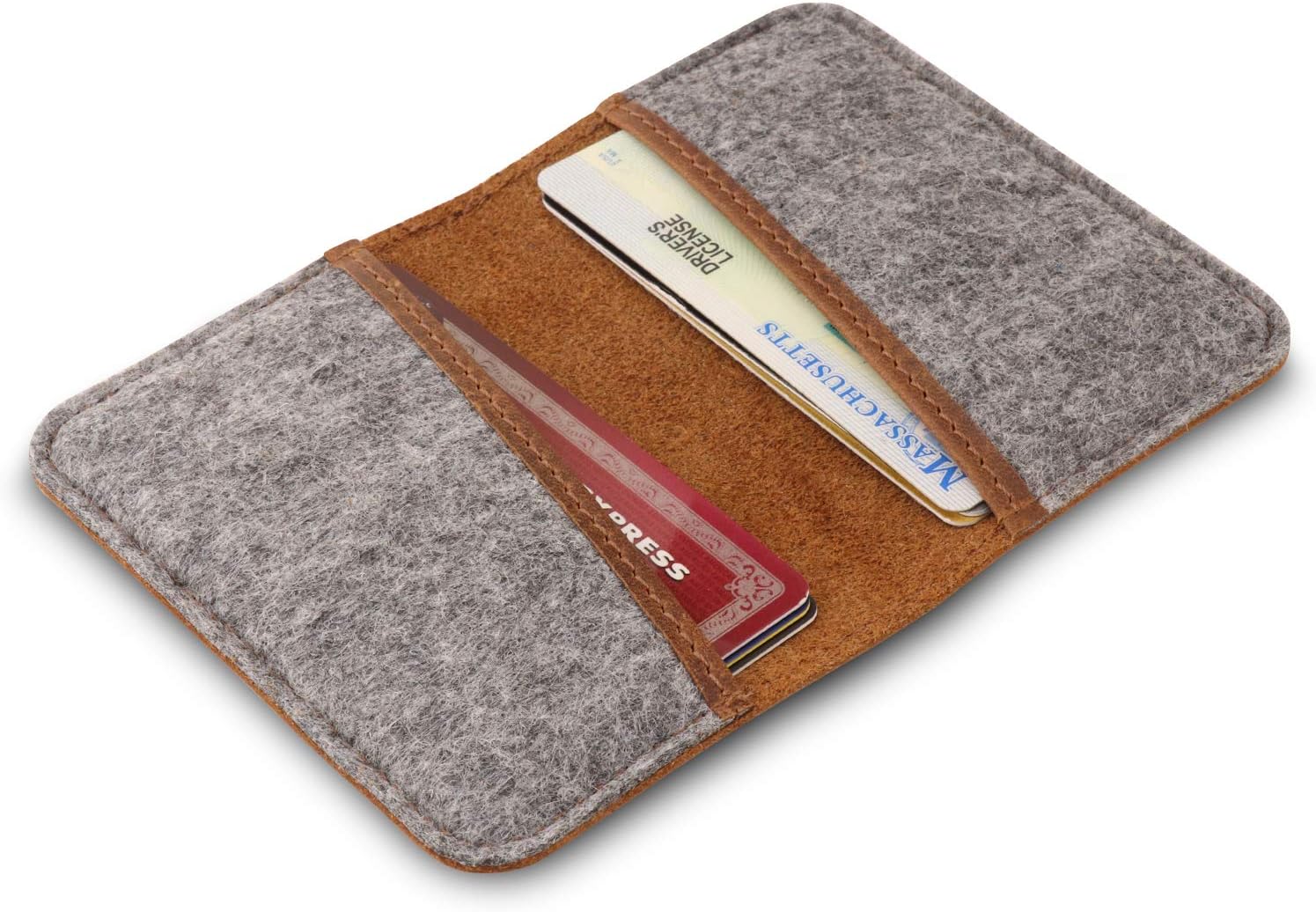 Otto Angelino Genuine Leather Ultra Slim Minimalist Cardholder Wallet - Unisex, Brown - Image 5