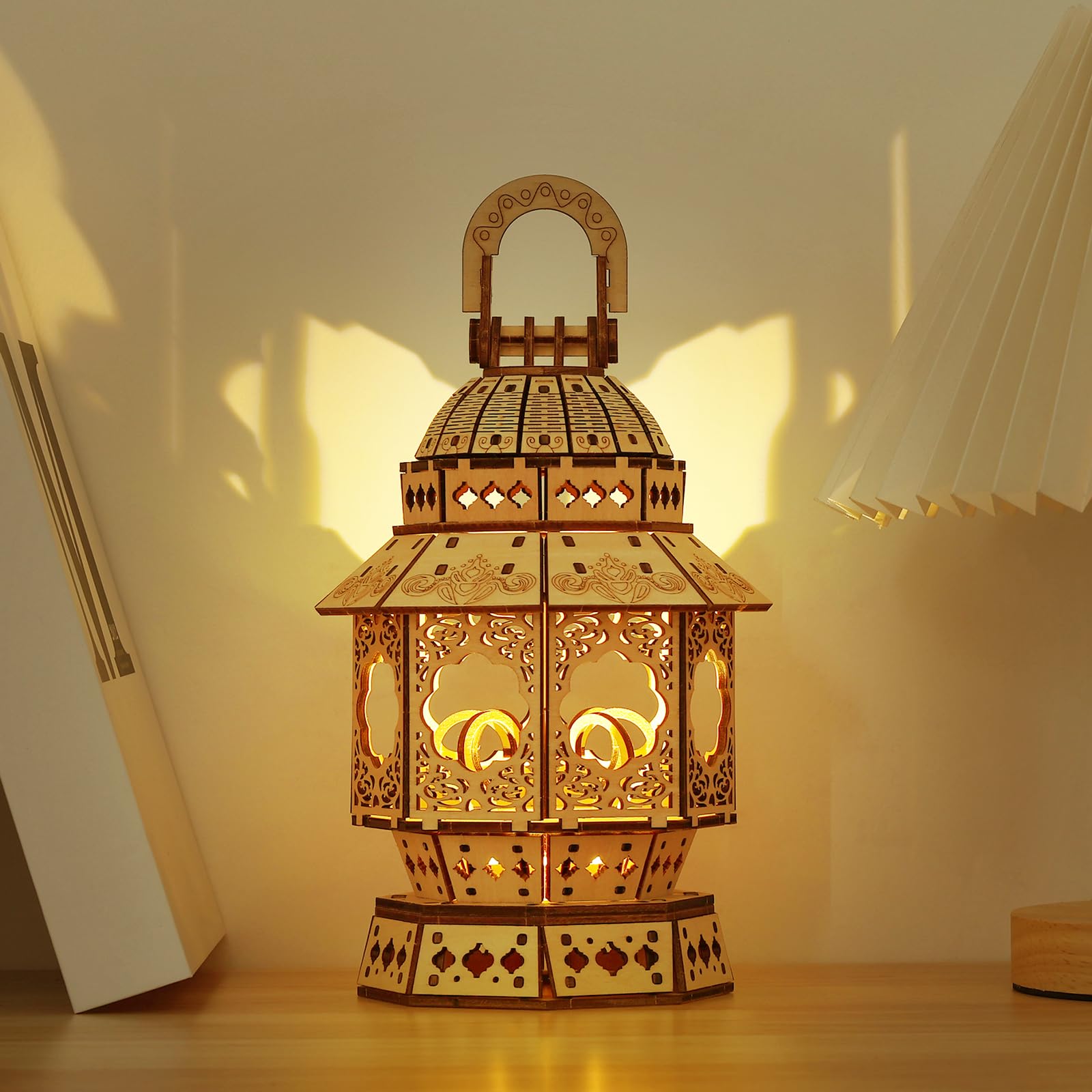 Cuteefun 3D Wooden Puzzle for Adults, Wooden Model Kits for Adults, Unique Handicraft Kits, Exercise Imagination and Hands-on Skills, Ideal for Birthday Christmas, Hand Lantern