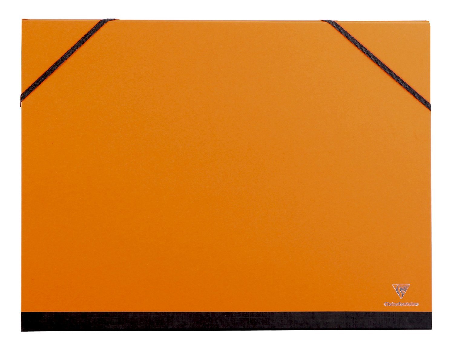 Clairefontaine - Ref 44803C - Art Folder with Elastic Straps Closure - Orange Colour - Customisable Vellum Card Surface, Suitable for 24 x 32cm Sized Documents