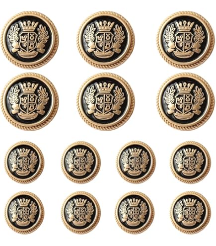 Amazon.com: YaHoGa 14 PCS Antique Brass Blazer Buttons Set 20mm (4