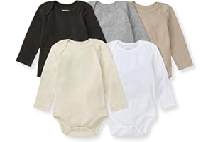 Burt's Bees Baby Organic Cotton Bodysuits – Baby Boy & Girl Short and Long Sleeve One-Pieces, 5-Pack