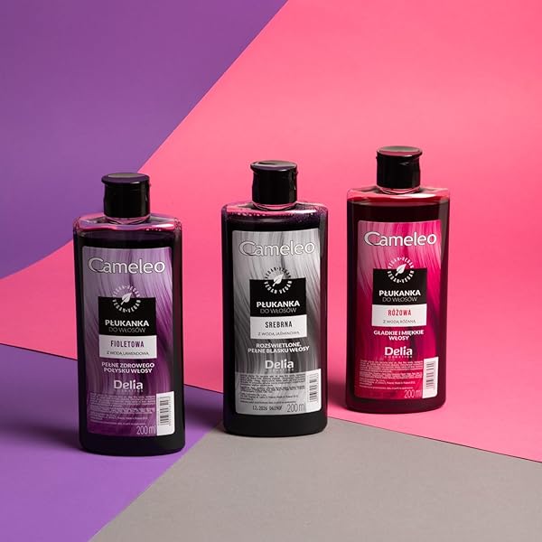 CAMELEO – PINK HAIR TONER WITH ROSE WATER, NO YELLOW SHADES, TONES, SEMI PERMANENT HAIR DYE – BLONDE, GREY HAIR – COLOUR & CARE – PARABEN FREE | 200ML