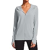 COOrun Women's UPF 50+ Sun Protection Hoodie Jackets Full Zip Long Sleeve Active Shirts Outdoor Hiking Running