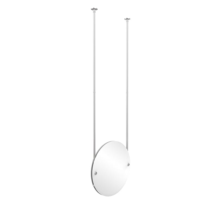 Allied Brass Ch 90 Sch Round Ceiling Hung Mirror Satin Chrome