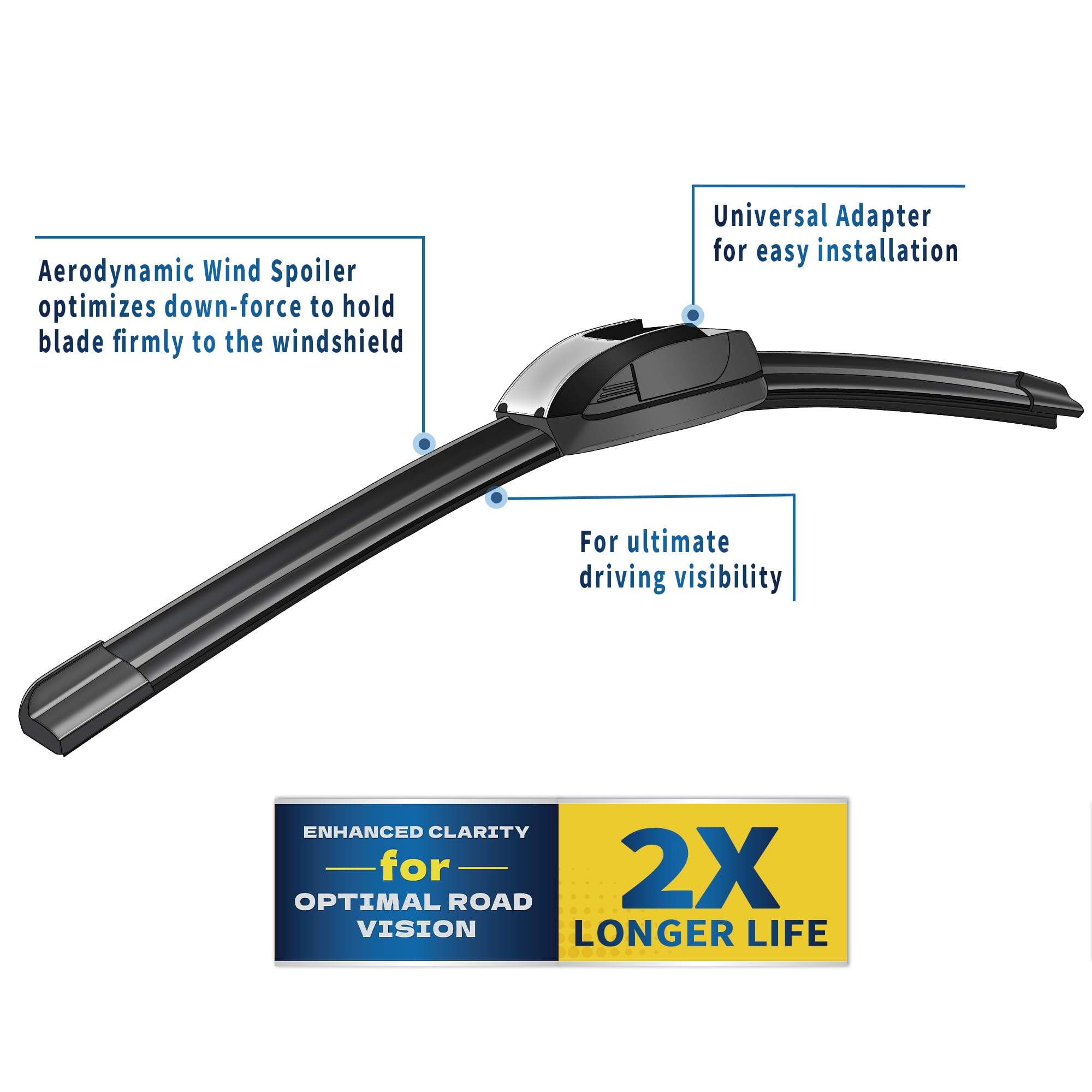 JINGOU 24''+17'' Front Windshield Wiper Blades