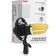 Pyle Audio Condenser Microphone Kit – Professional 3.5mm/XLR Vocal Recording Mic System with Adjustable Shock Mount, Crisp Sound Pickup, Ideal for Streaming, Podcasting, Voice-Overs, Studio Use