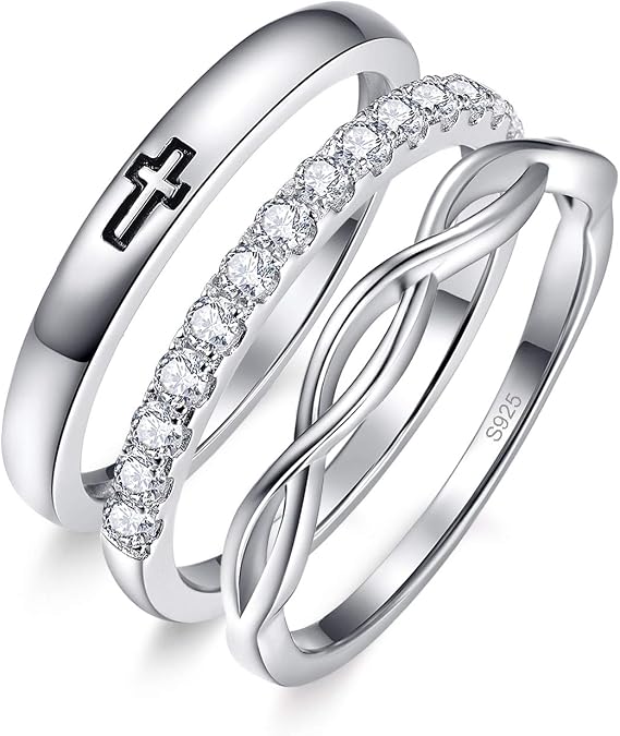 BONLAVIE Damenring Silber 925 Herzring Mit Zirkonia – Daumenring, Ewigkeit Oder Versprechen Ring