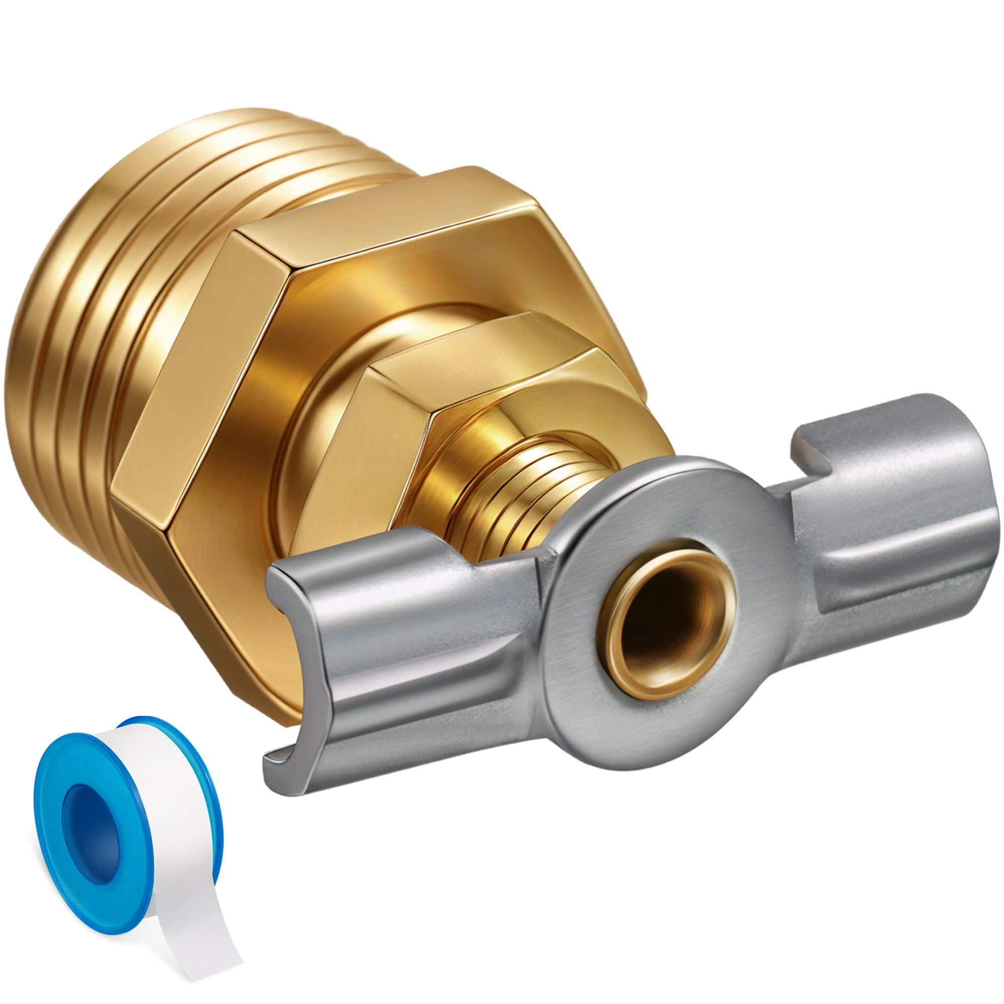 Photo 1 of Dreyoo 1 Pack 1/2'' RV Water Heater Replacement Drain Valve with Tape, Durable Brass Construction RV Water Heater Drain Plug for RV and Trailer Water Heater