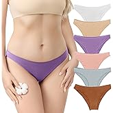 Unimisshe 6-pack Cotton Underwear for Women Low Rise Stretch Bikini Sexy Ladies Panties